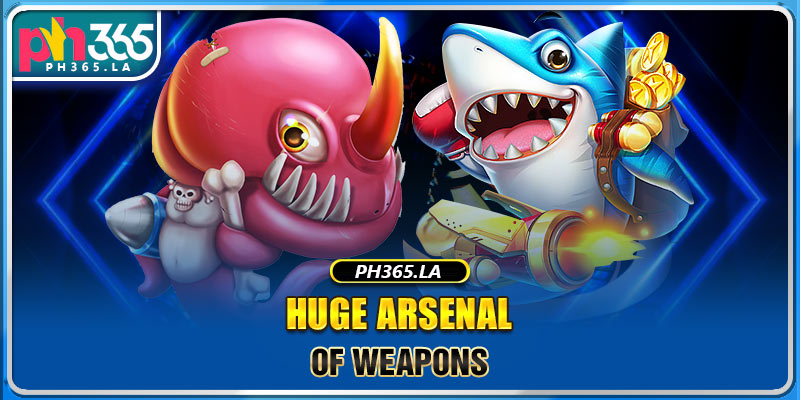 Huge arsenal of weapons
